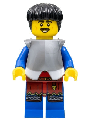 Preowned LEGO® Minifigure – Castle cas566 Lion Knight Male Black Hair Flat Silver Armor