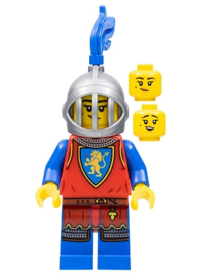 Preowned LEGO® Minifigure – Castle cas567 Lion Knight Female Flat Silver Helmet w/Fixed Gri