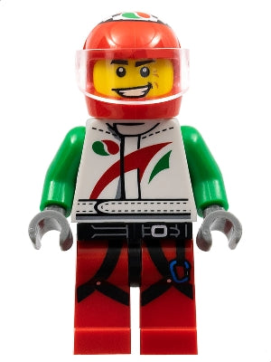 Preowned LEGO® Minifigure – Minifigures col270 Race Car Driver White Octan Racing Suit w/Oc