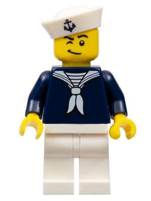 Preowned LEGO® Minifigure – Minifigures col307 Sailor Dark Blue Shirt and Anchor on Cap