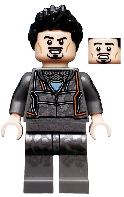 Preowned LEGO® Minifigure – Avengers Infinity War col336 Tony Stark Hoodie Silver Camo