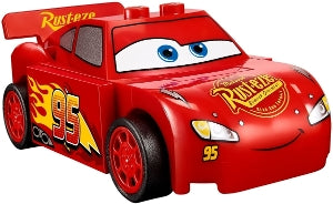 Preowned LEGO® Minifigure – Cars crs018 Lightning McQueen Red Rust-eze in Fancy Script