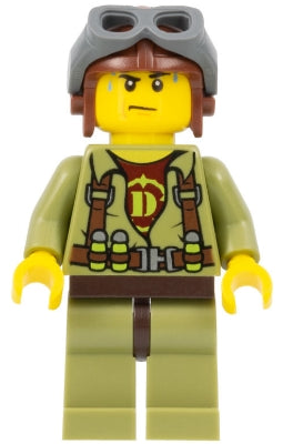 Preowned LEGO® Minifigure – Dino dino002 Hero Helicopter Pilot