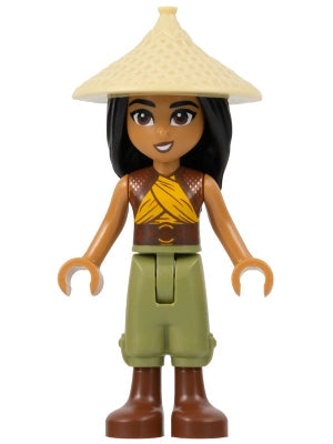 Preowned LEGO® Minifigure – Disney dis120 Raya Tan Conical Hat Yellow Top Reddish Brown Boo
