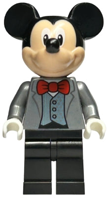 Preowned LEGO® Minifigure – Disney dis131 Mickey Mouse Flat Silver Tuxedo Jacket Red Bow Ti