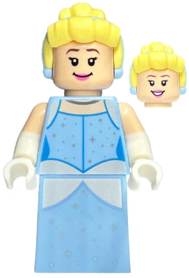Preowned LEGO® Minifigure – Disney dis132 Cinderella Bright Light Blue Dress White Gloves