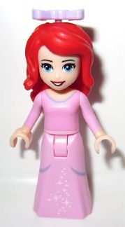 Preowned LEGO® Minifigure – Disney dp004 Ariel Human (Light Nougat) Bright Pink Dress w/Whi