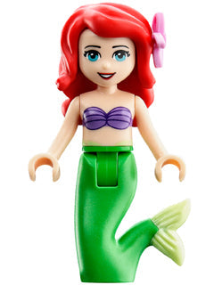 Preowned LEGO® Minifigure – Disney dp014 Ariel Mermaid (Light Nougat) Medium Lavender Shell