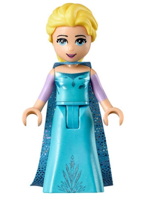 Preowned LEGO® Minifigure – Disney dp034 Elsa Medium Blue Long Narrow Cape Lavender Sleeves