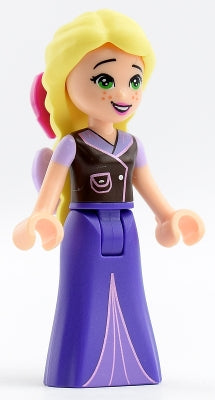 Preowned LEGO® Minifigure – Disney dp055 Rapunzel Mini Doll Lavender and Magenta Bows Dark