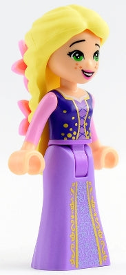 Preowned LEGO® Minifigure – Disney dp059 Rapunzel Mini Doll Bright Pink Flowers Dark Purple