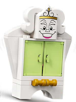Preowned LEGO® Minifigure – Disney dp130 Wardrobe Printed Face on Tile Modified 2 x 3 Penta