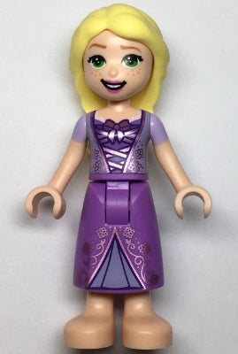 Preowned LEGO® Minifigure – Disney dp133 Rapunzel Mini Doll Metallic Pink Laced Dress