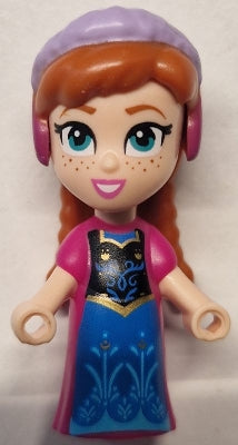 Preowned LEGO® Minifigure – Disney dp182 Anna Micro Doll Magenta Dress