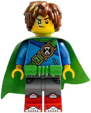 Preowned LEGO® Minifigure – DREAMZzz drm021 Mateo Bright Green Utility Belt and Cape