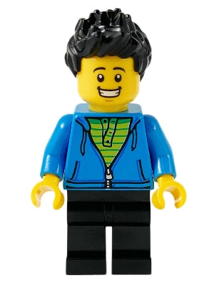 Preowned LEGO® Minifigure – Educational & Dacta edu007 Male w/Black Spiked Hair Dark Azure