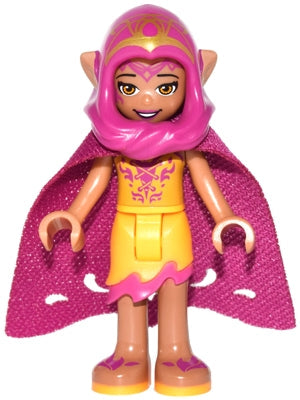 Preowned LEGO® Minifigure – Elves elf022 Azari Firedancer Bright Light Orange w/Long Cape a