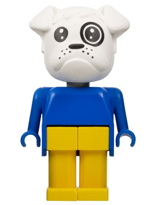 Preowned LEGO® Minifigure – Fabuland fab2d Bulldog Boris Bulldog (Postman) White Head Blue