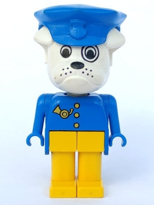 Preowned LEGO® Minifigure – Fabuland fab2j Bulldog Boris Bulldog (Postman) White Head Blue