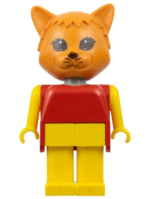 Preowned LEGO® Minifigure – Fabuland fab3f Cat Charlie Cat Brown Head Yellow Legs and Arms