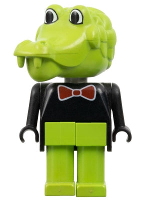 Preowned LEGO® Minifigure – Fabuland fab4c Crocodile Clive Crocodile Red Bow Tie