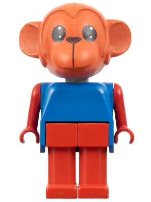 Preowned LEGO® Minifigure – Fabuland fab8c Monkey Mark Monkey Red Head Legs and Arms Blue T
