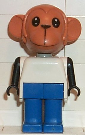 Preowned LEGO® Minifigure – Fabuland fab8f Monkey Mike Monkey Brown Head Blue Legs White To
