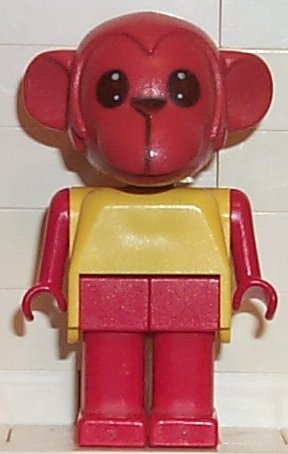 Preowned LEGO® Minifigure – Fabuland fab8g Monkey- Mike Monkey Red Head Legs and Arms Yello