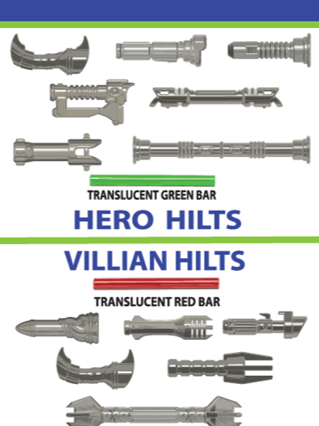 Hero Vs. Villain Hilt Pack - Metallic Grey