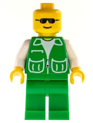 Preowned LEGO® Minifigure – Games game002 Jacket Green w/2 Large Pockets Sunglasses Green L