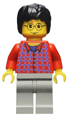 Preowned LEGO® Minifigure – Harry Potter hp025 Harry Potter Red Shirt Torso Light Gray Legs