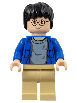 Preowned LEGO® Minifigure – Harry Potter hp059 Harry Potter Blue Open Shirt Torso Tan Legs