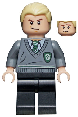 Preowned LEGO® Minifigure – Harry Potter hp115 Draco Malfoy Slytherin Stripe and Shield Tor