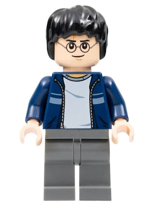 Preowned LEGO® Minifigure – Harry Potter hp116 Harry Potter Dark Blue Open Jacket w/Stripe