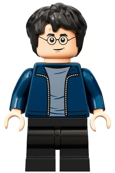 Preowned LEGO® Minifigure – Harry Potter hp288 Harry Potter Dark Blue Open Jacket Black Med