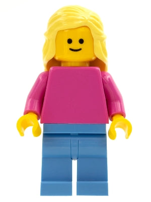 Preowned LEGO® Minifigure – Building Bigger Thinking pln185 Plain Dark Pink Torso w/Dark Pi